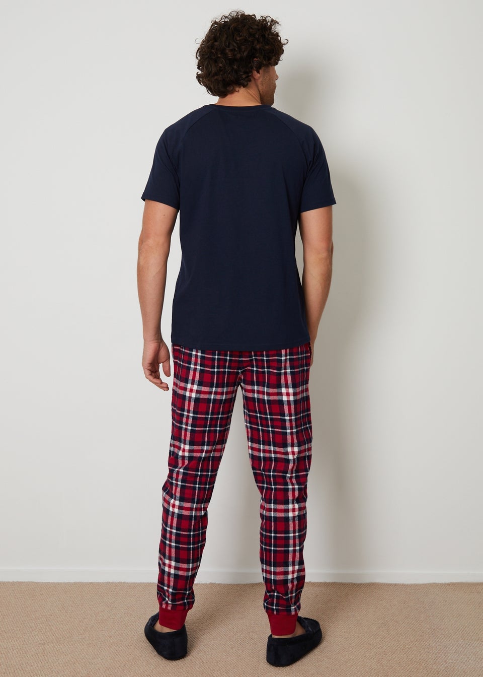 Threadbare Navy Cotton Blend Pyjama Set