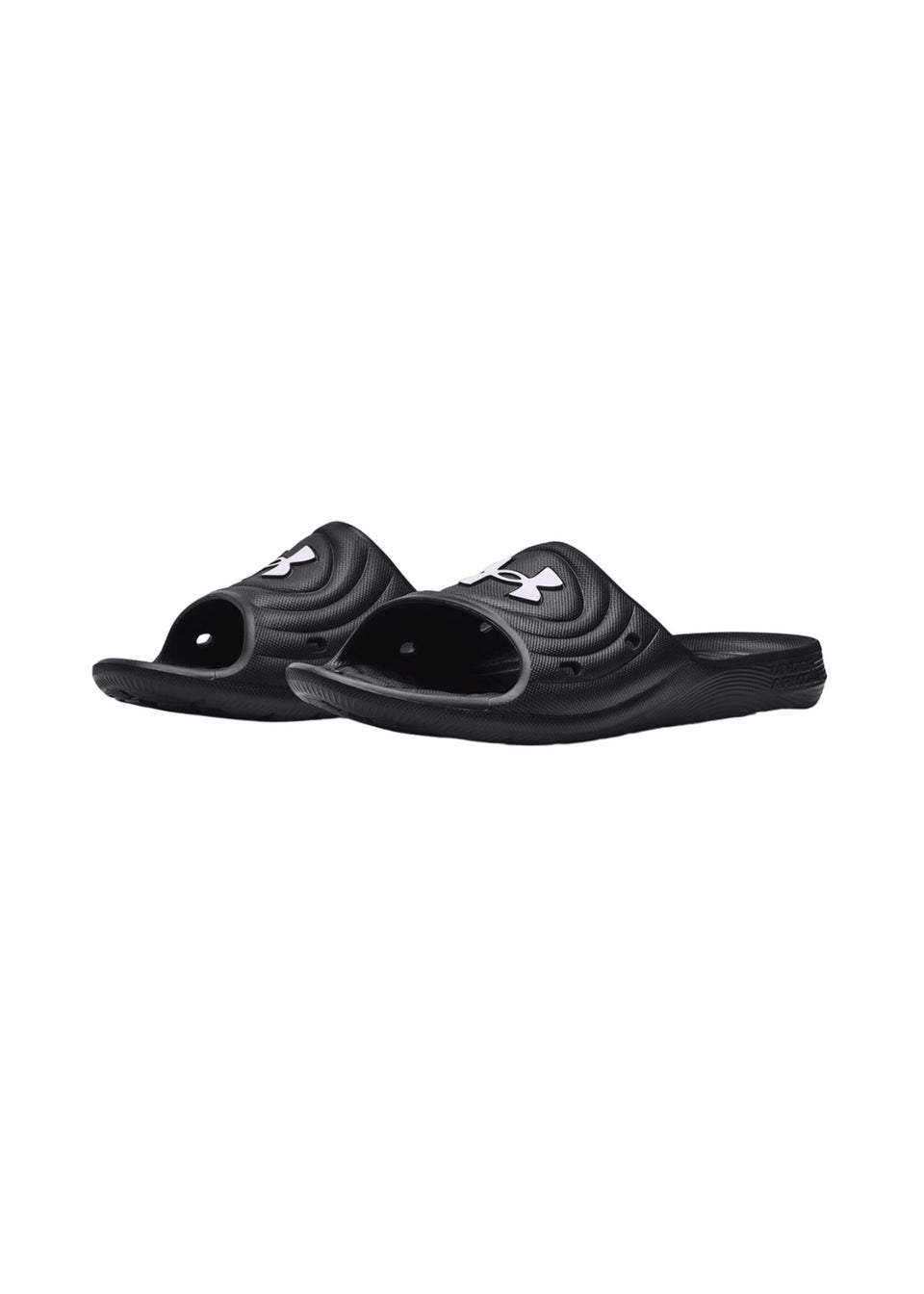 Under Armour Black White Locker IV Sliders Matalan