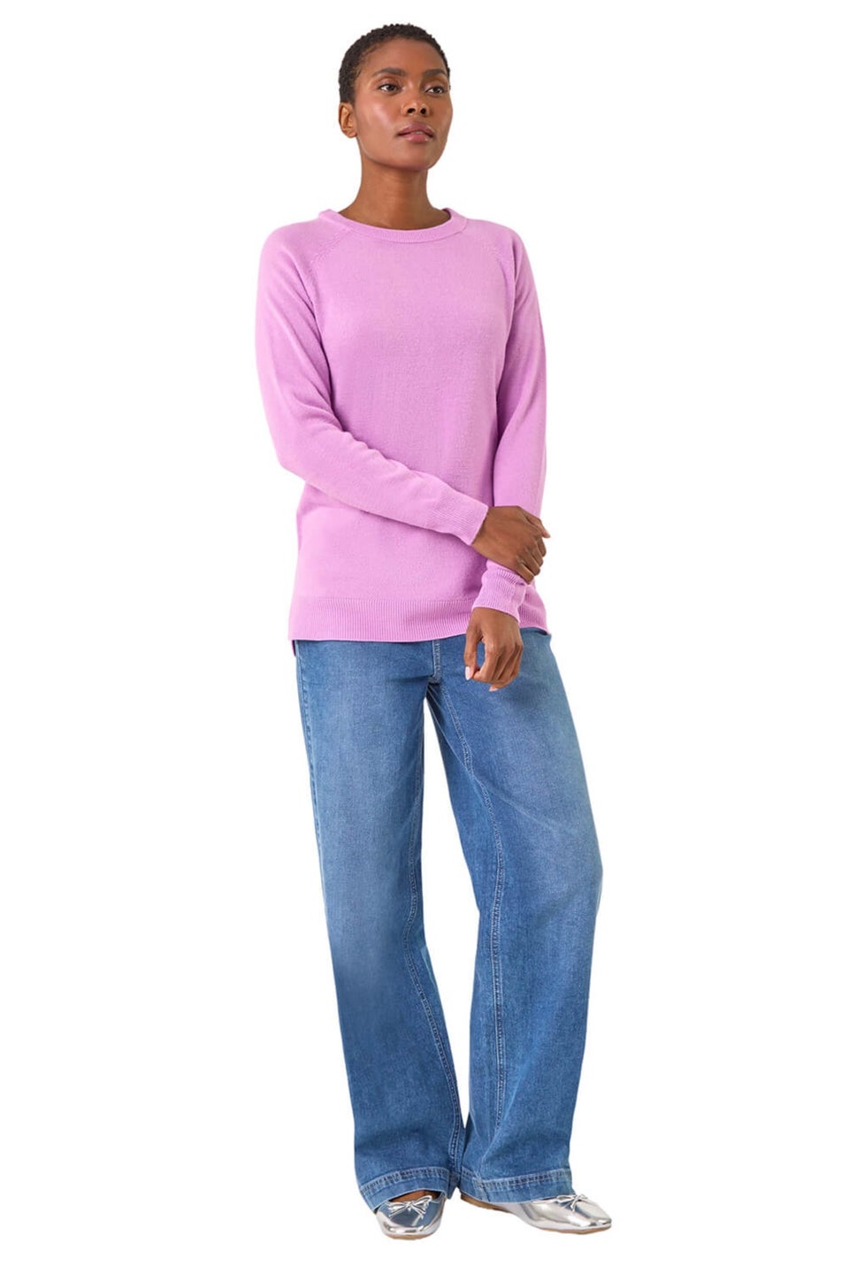 Roman Mauve Plain Soft Crew Neck Jumper