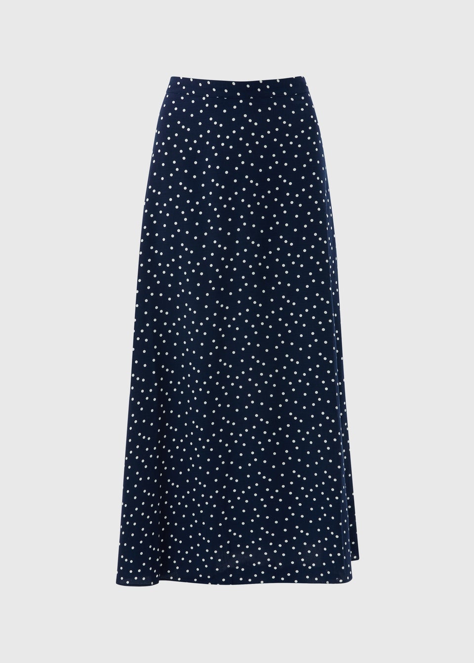 Navy Polka Dot Flared Hem Skirt