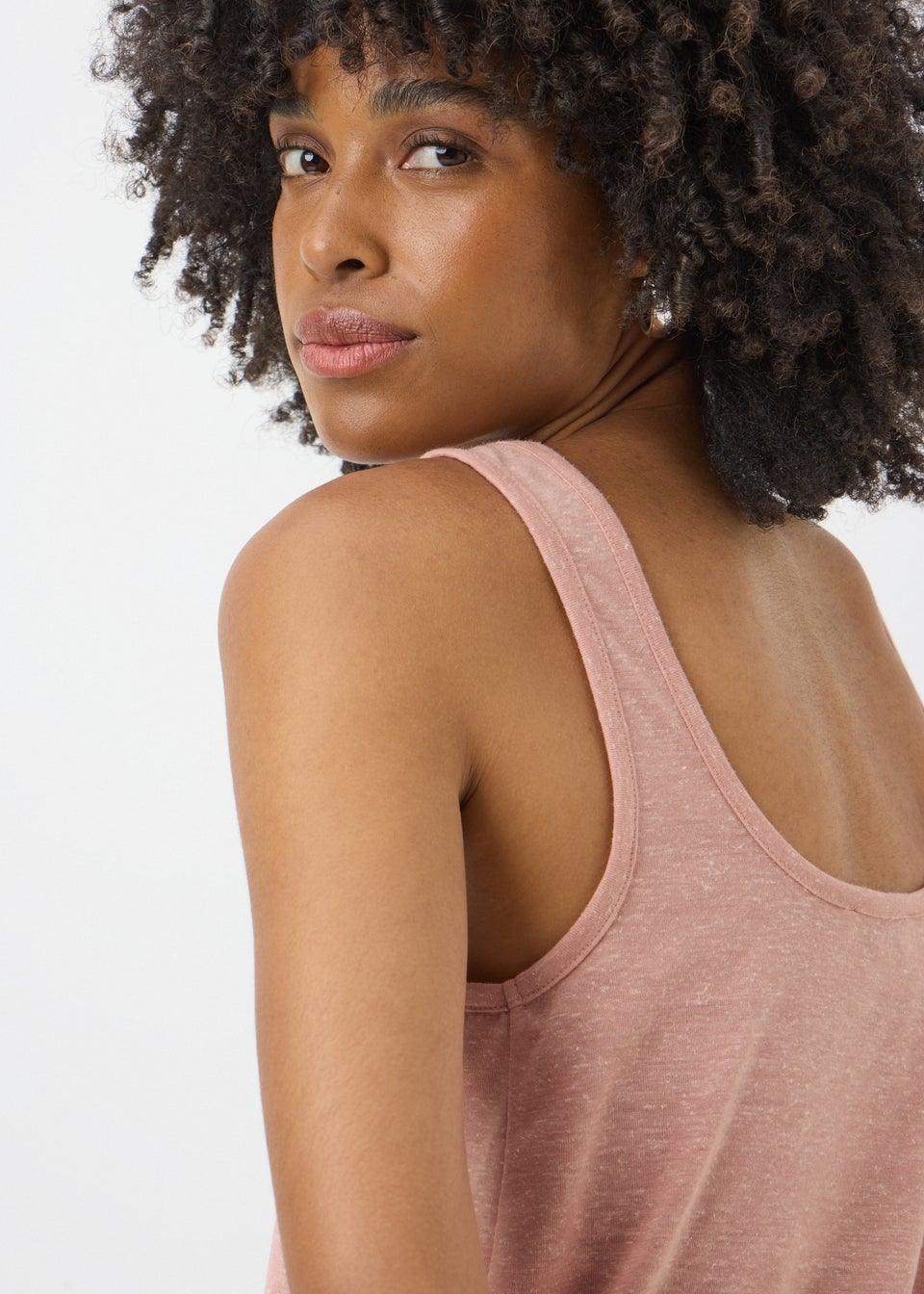 Pink Linen Blend Vest