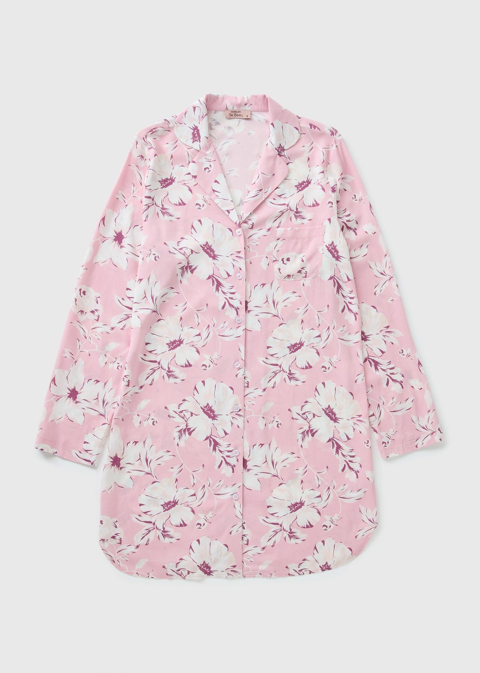 Pink Floral Shirt Nightie