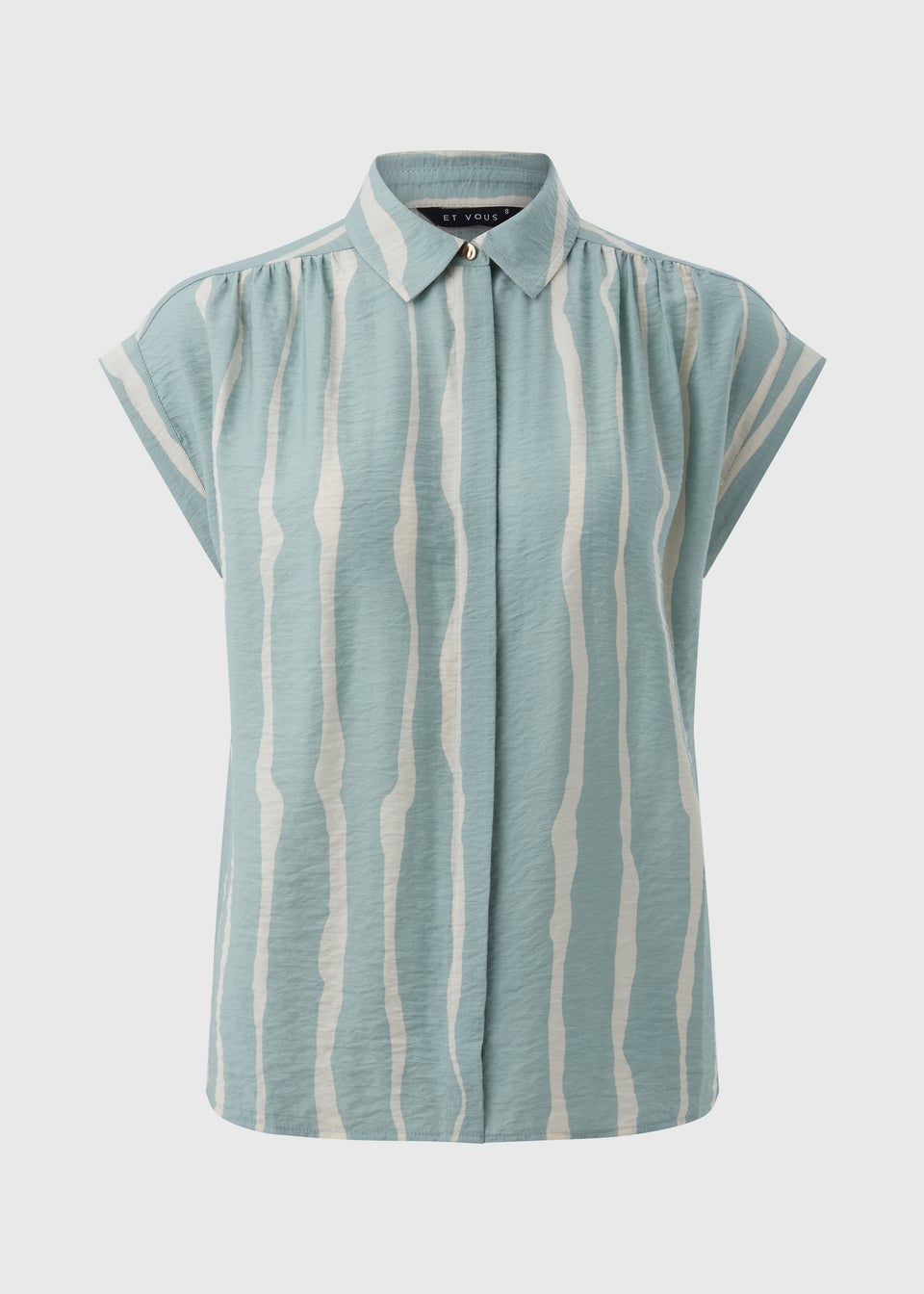 Et Vous Sage Stripe Blouse