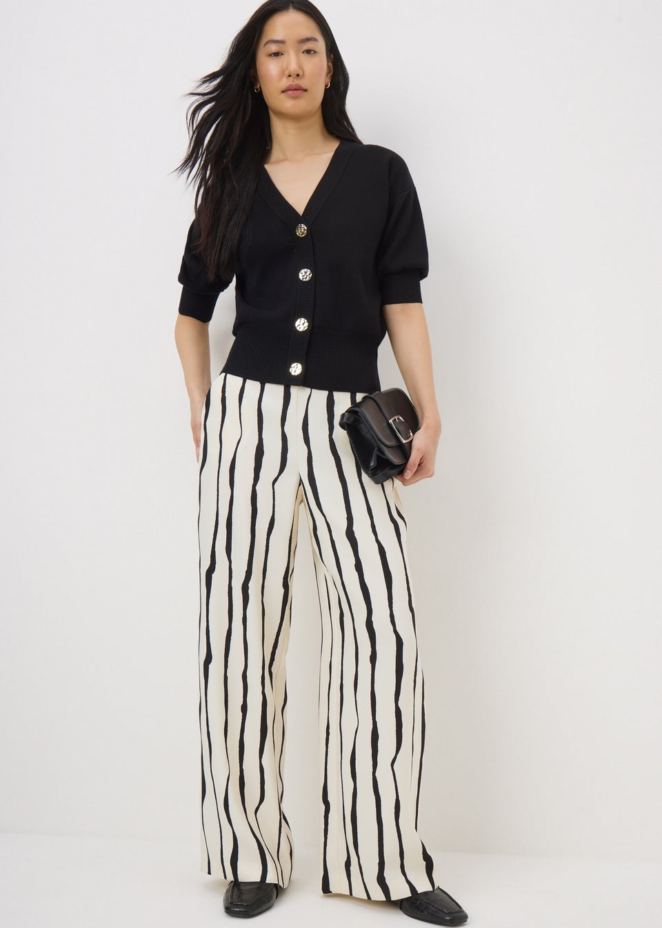 Cream Stripe Co Ord Trousers