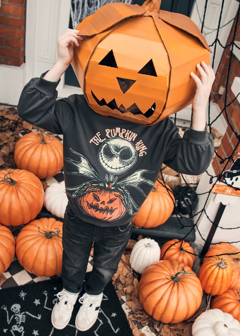 Boys Grey Jack Skellington Sweatshirt (1-13yrs)