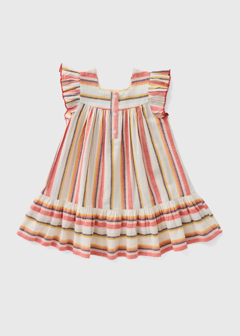 Girls Brown Striped Tiered Dress (1-7yrs)