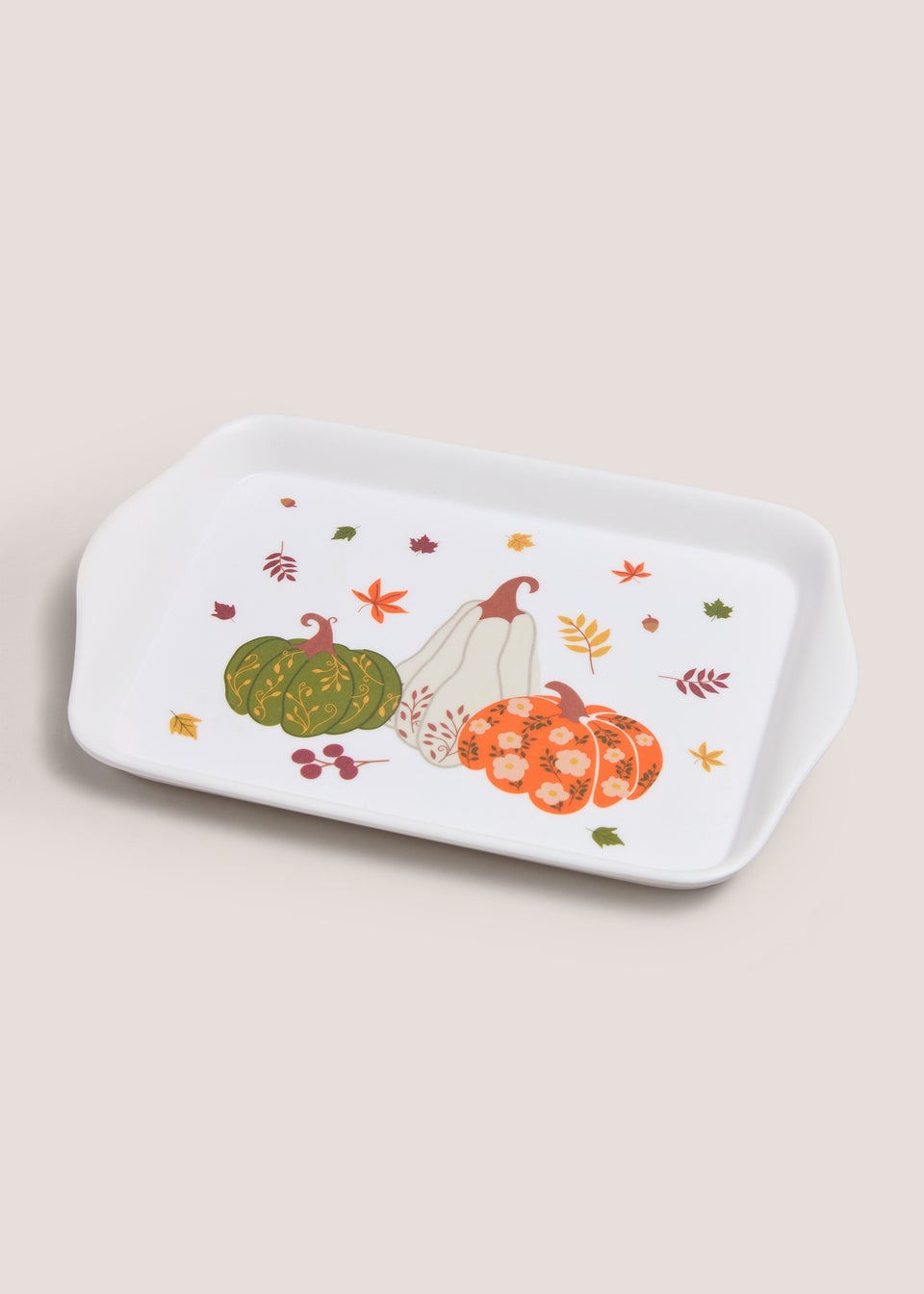 White Pumpkin Autumn Tea Tray