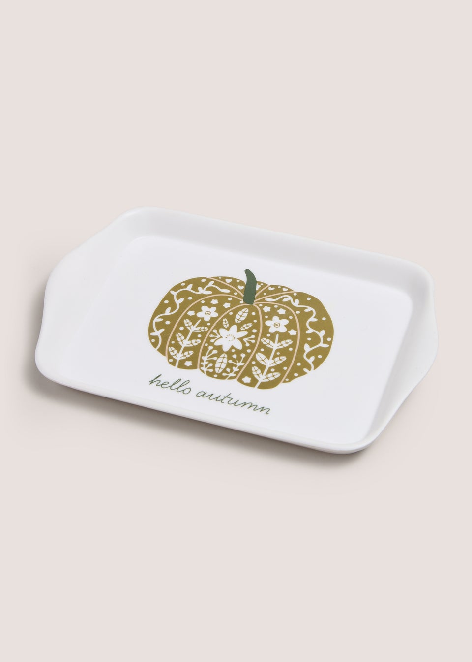 White Pumpkin Hello Autumn Tea Tray