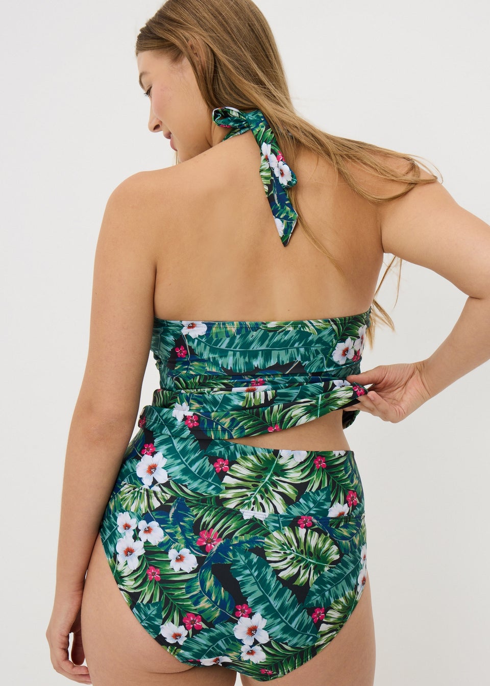 Green Tropical Full Bikini Brief