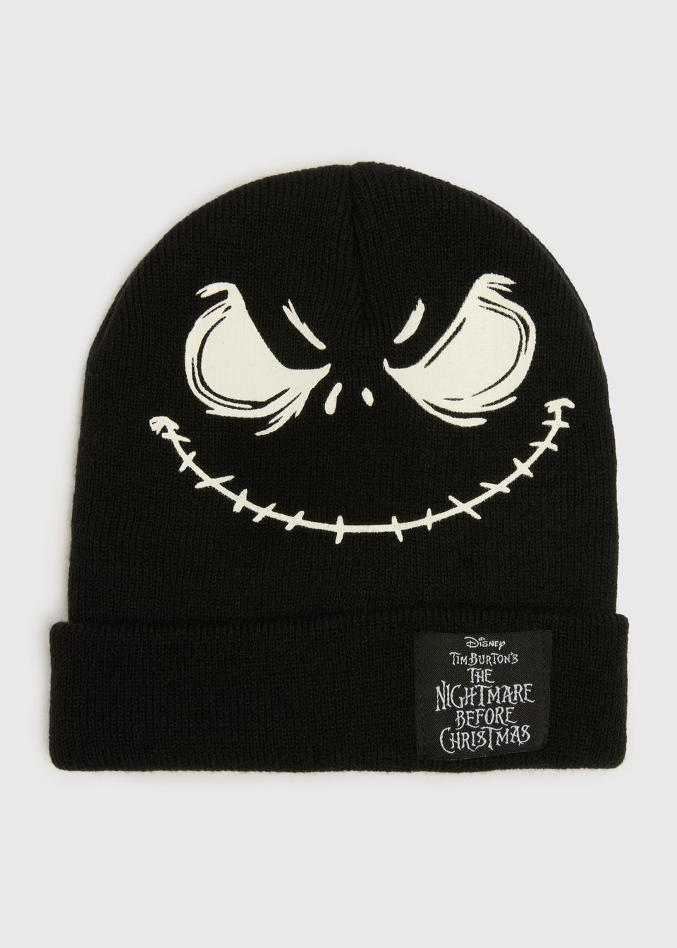 Kids Black Jack Skellington Glow In The Dark Beanie