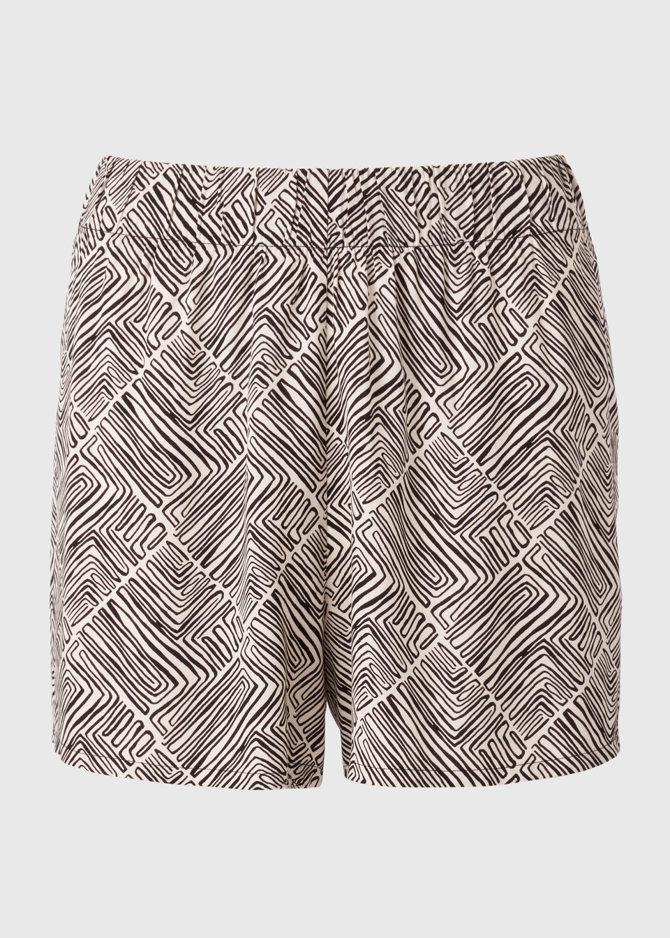 Black Mono Geometric Shorts
