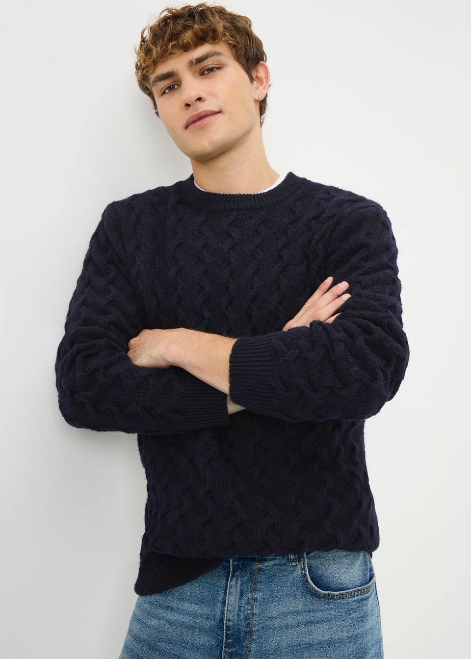 Black Crew Cable Jumper