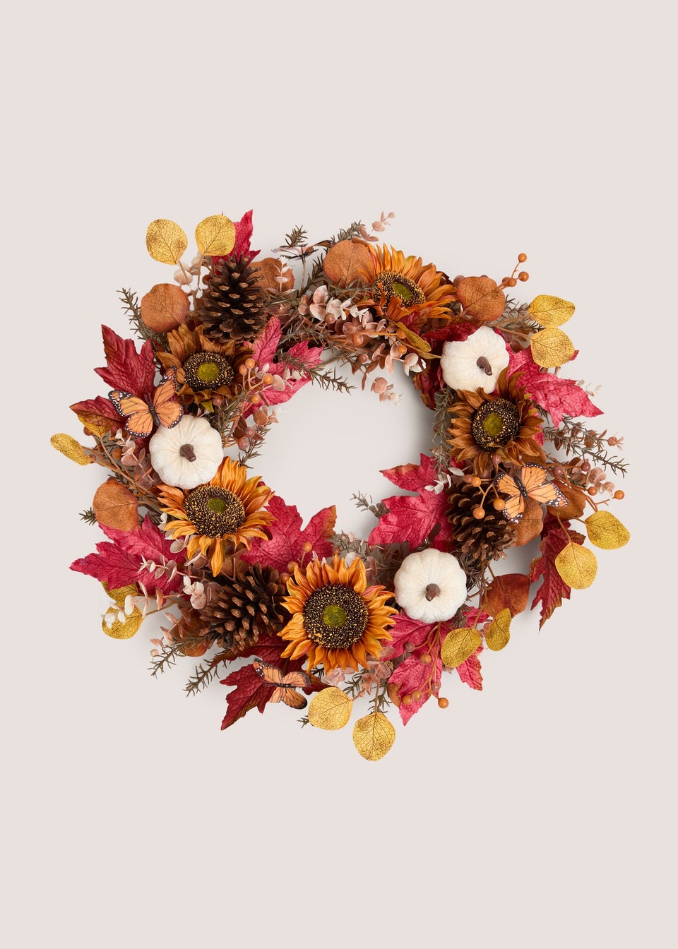 Orange Pumpkin Butterfly Wreath