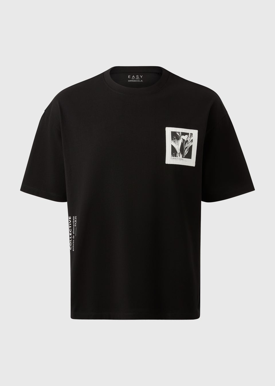 Black Botanical Graphic T-Shirt