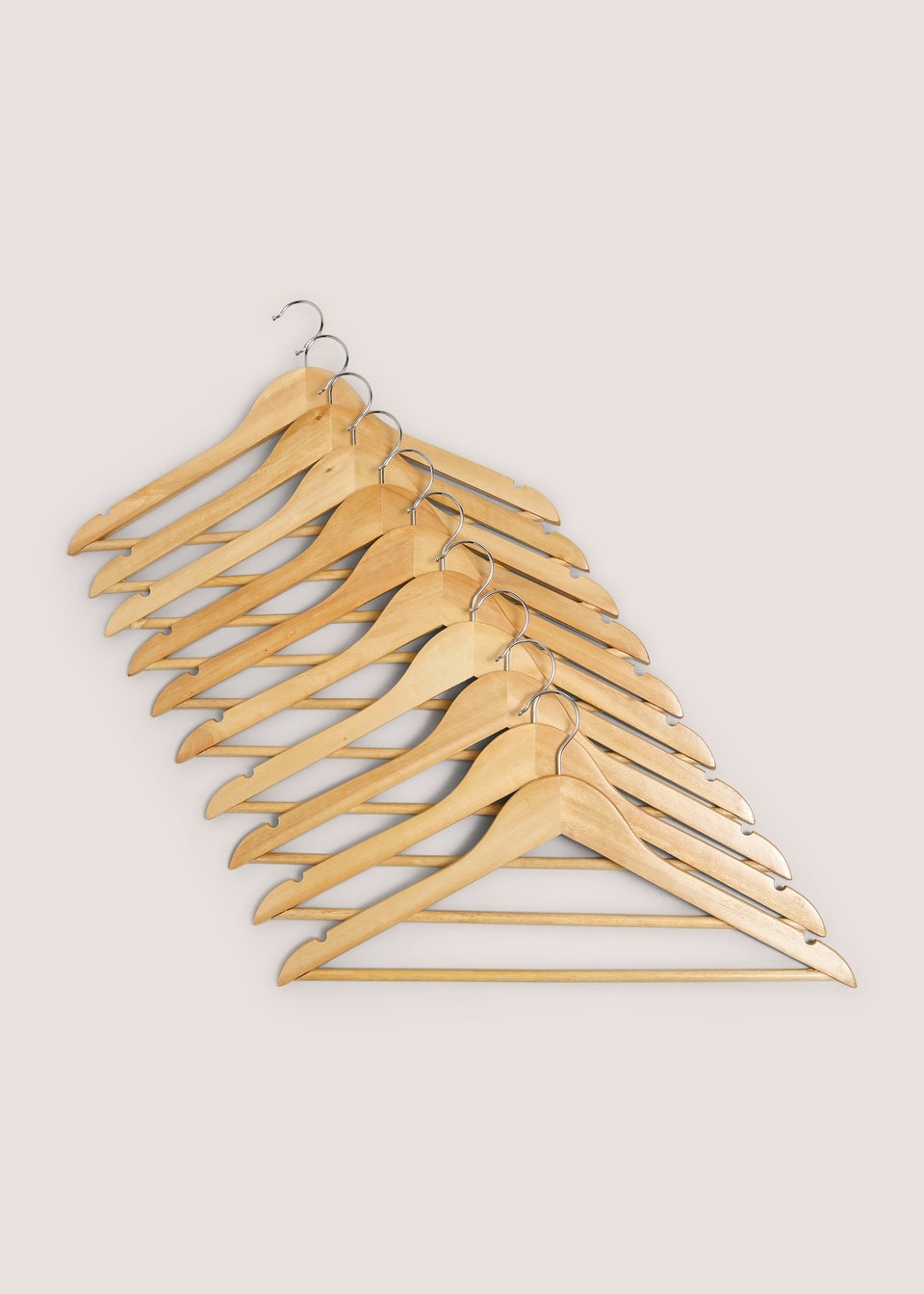 20 Piece Natural Wooden Hangers