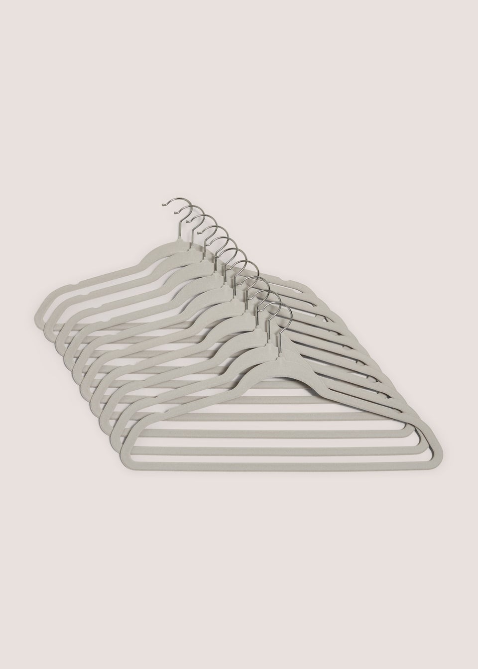 30 Piece Grey Flocked Clothes Hangers