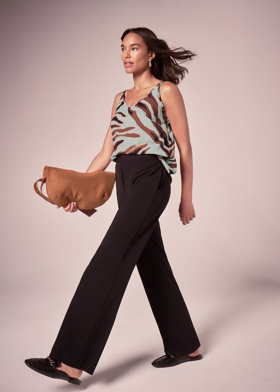 Et Vous Sage Zebra Cami Top