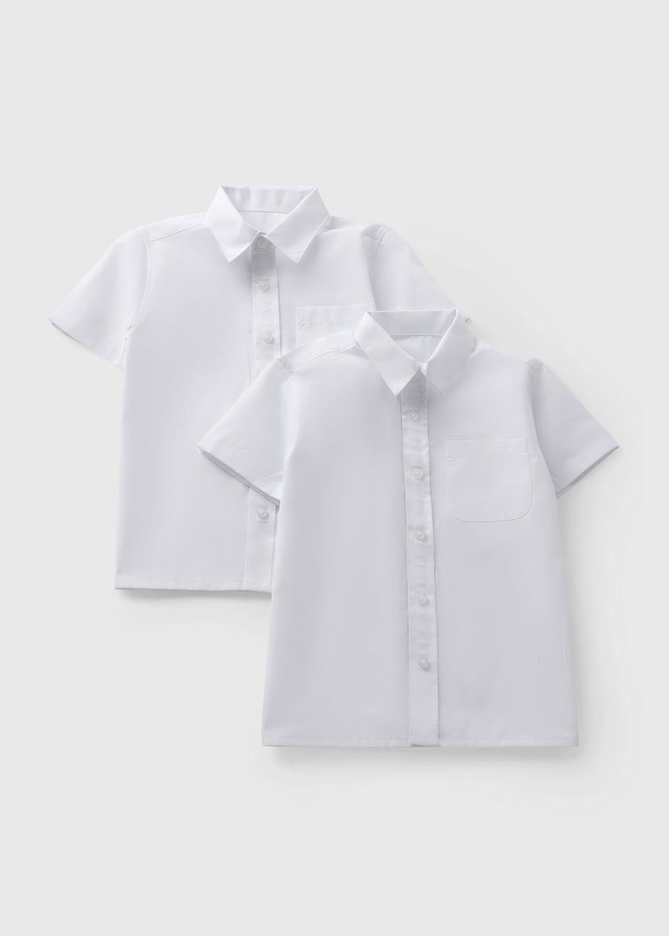 2 Pack Boys White Velcro Shirts (4-16yrs)