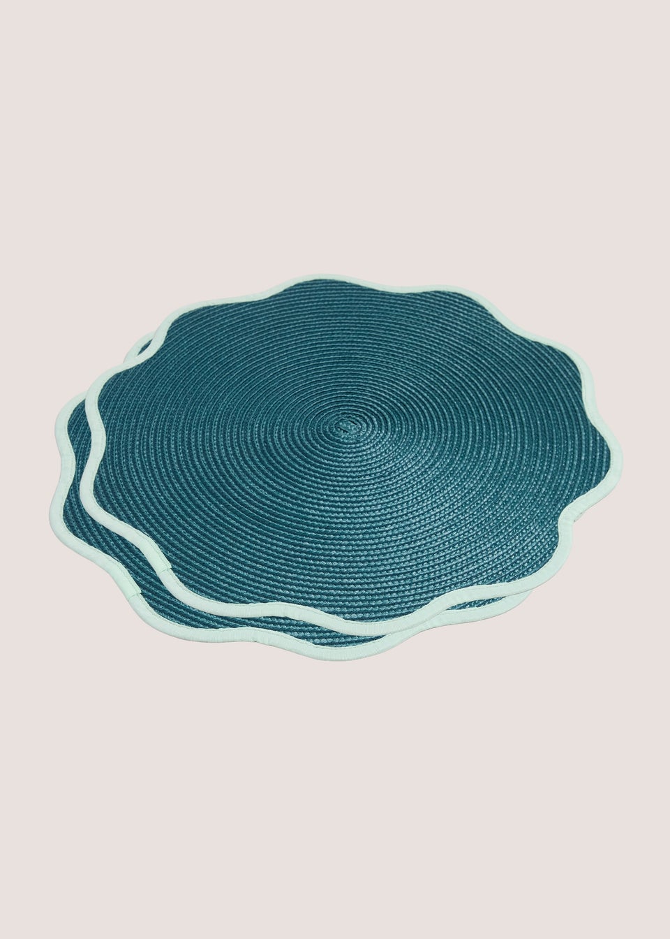 Teal Scallop Edge Placemats