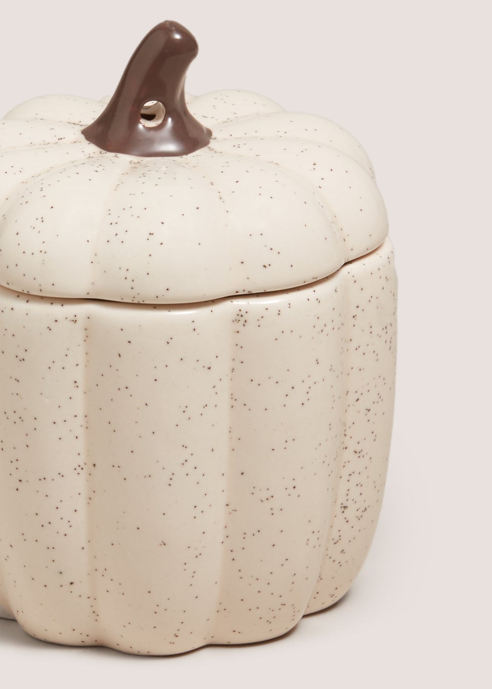 Cream Speck Pumpkin Shape Candle