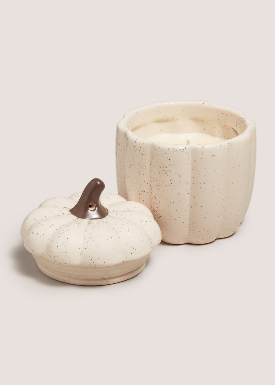 Cream Speck Pumpkin Shape Candle