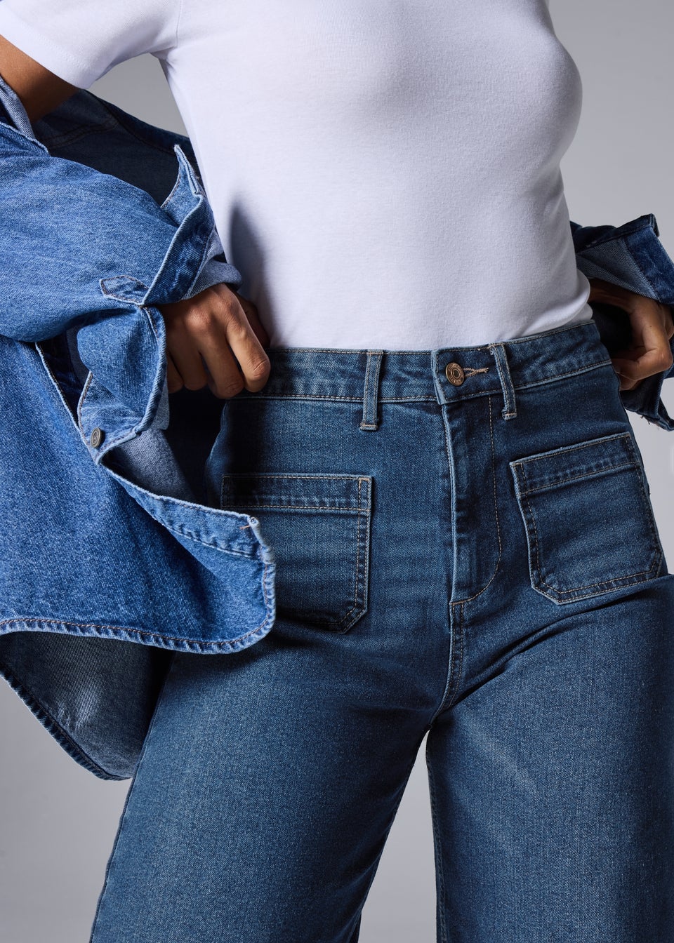 Dark Wash Pocket Front Jeans
