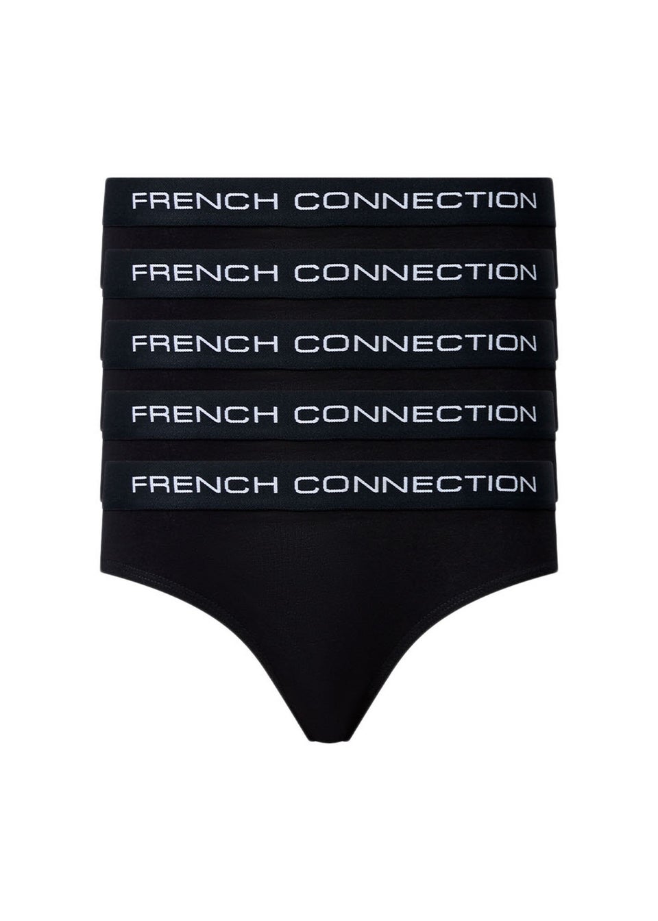 French Connection Black 5 Pack Cotton French Connection Ladies Briefs