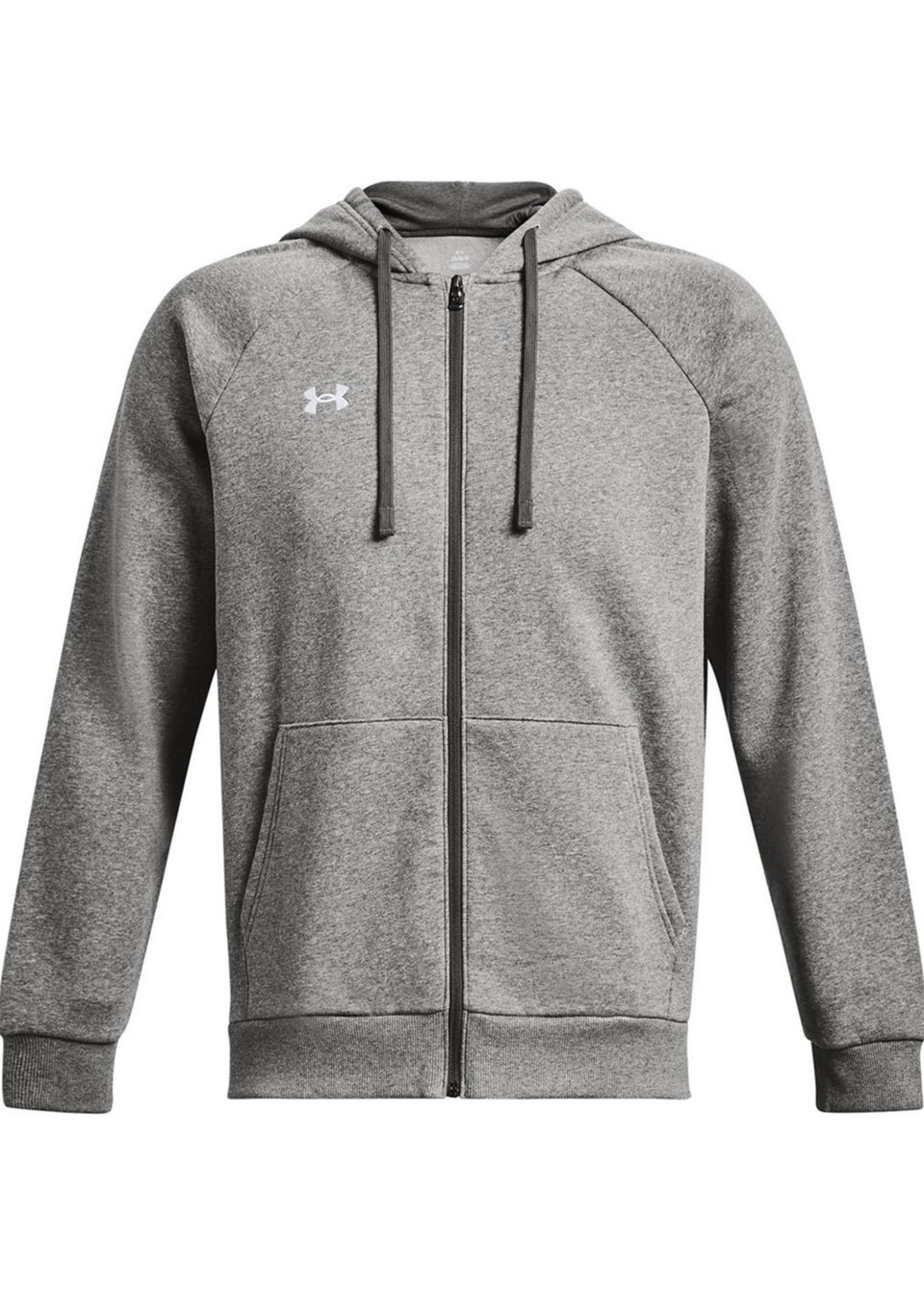 Under Armour Silver Grey Rival Fleece Full Zip Hoodie Matalan