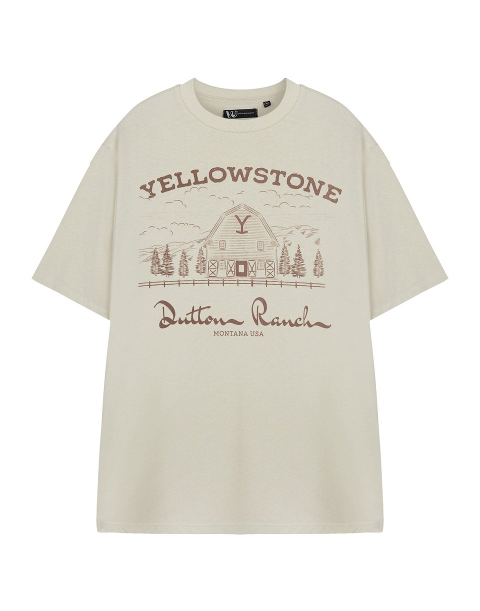 Yellowstone Beige Barn Short Sleeved T-Shirt Oatmeal