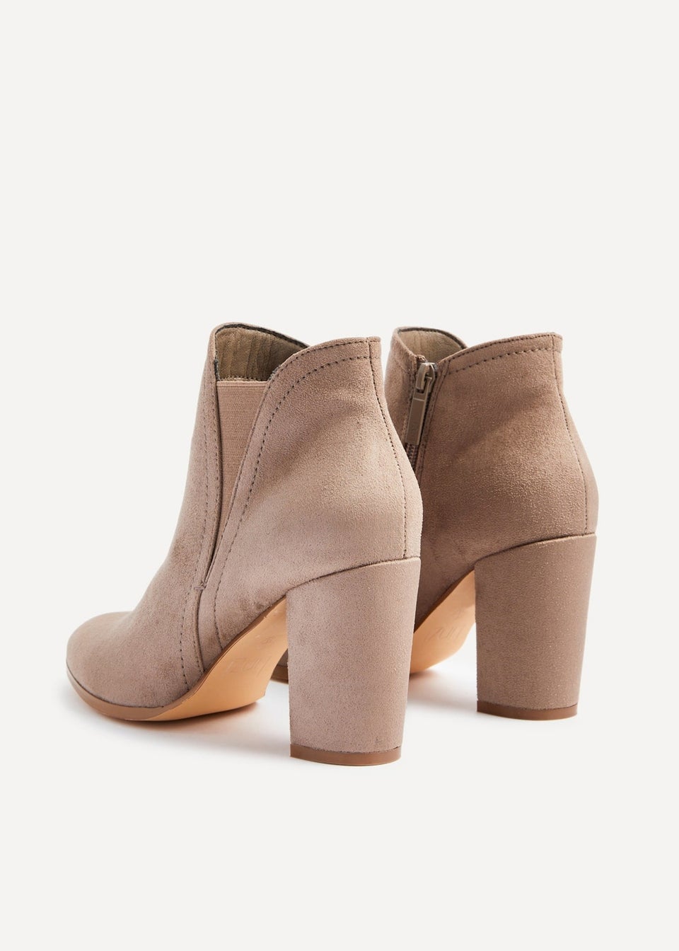 Linzi Freda Mocha Faux Suede Block Heeled Ankle Boot