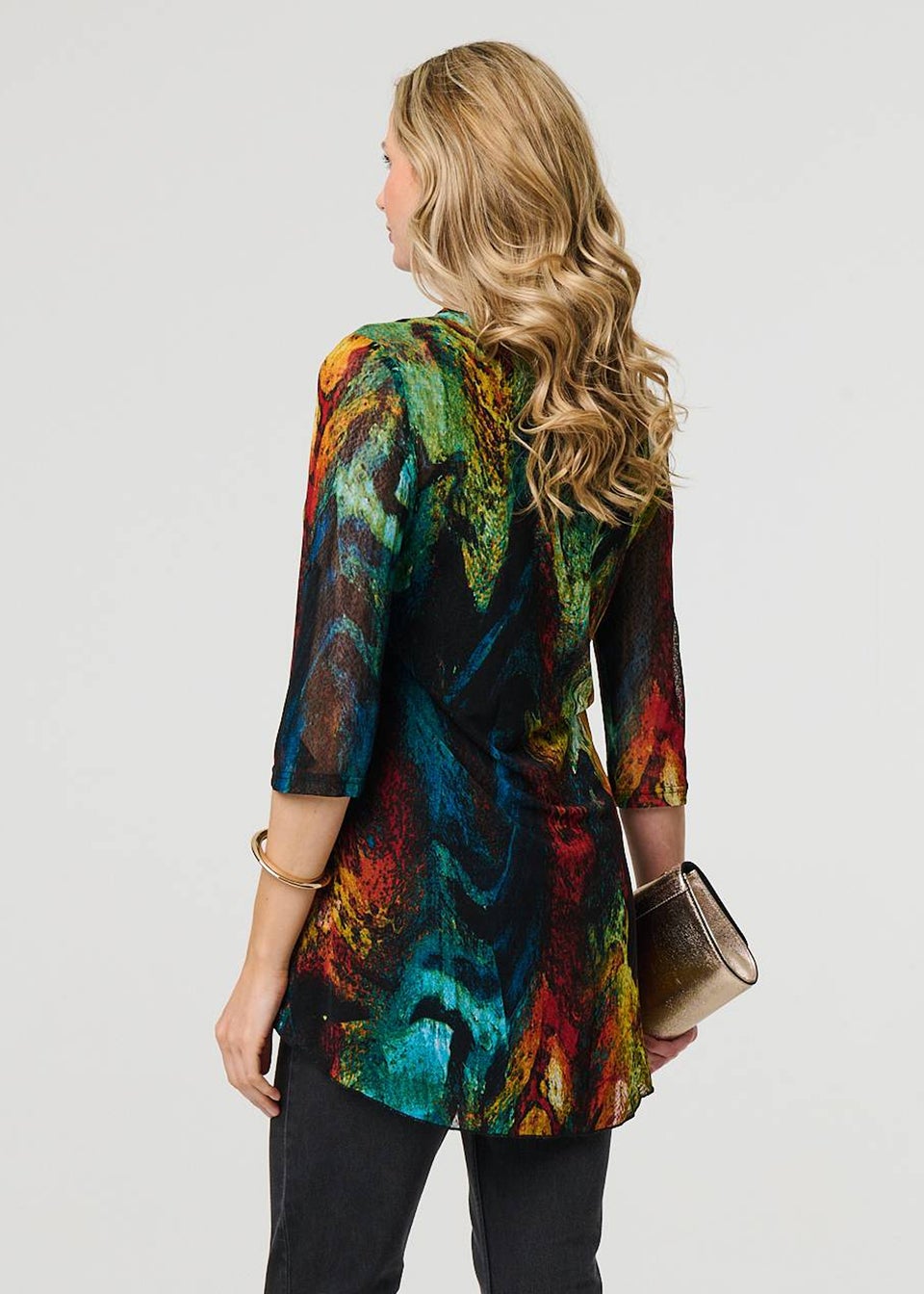 Izabel London Red Printed Asymmetric Blouse