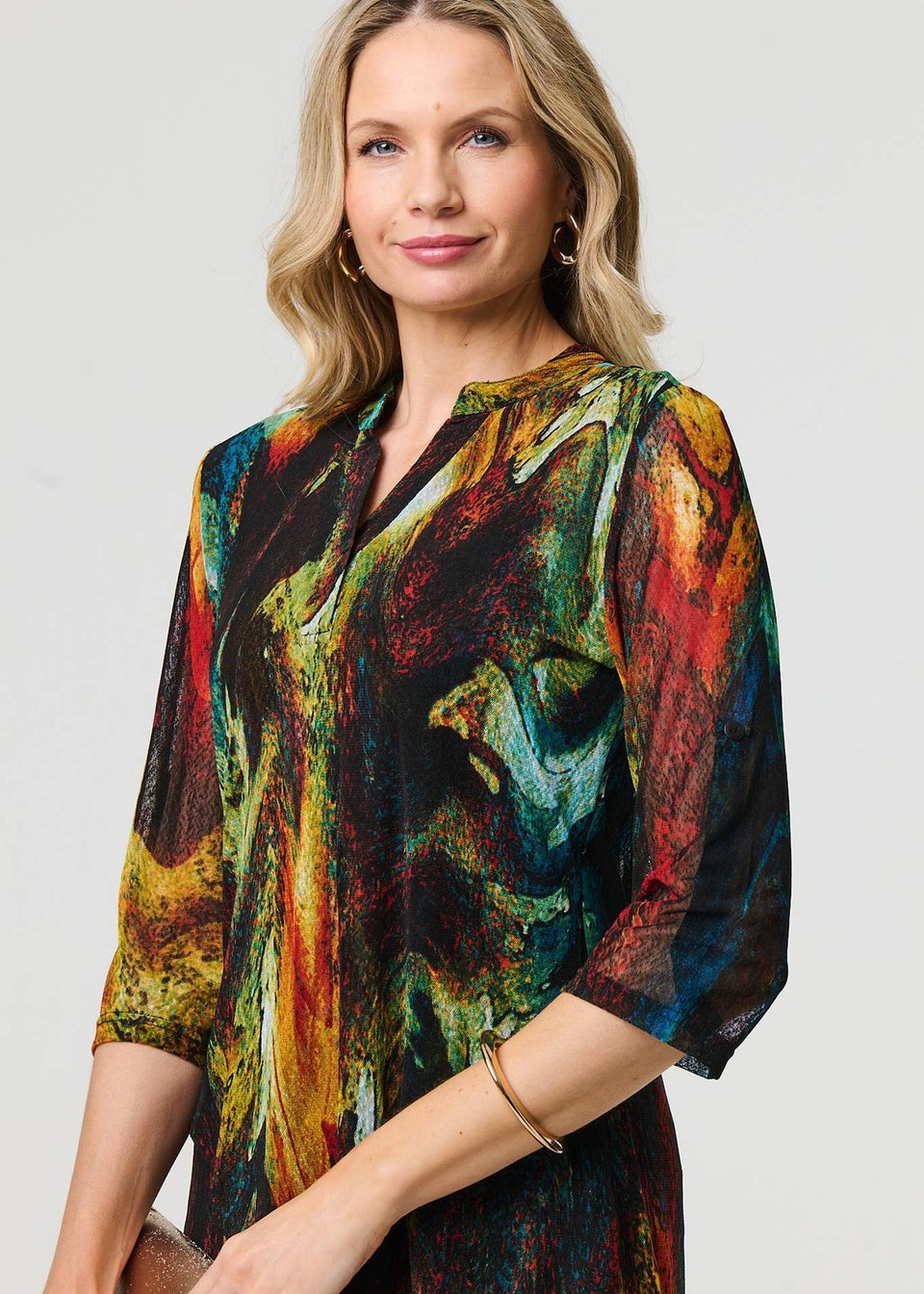 Izabel London Red Printed Asymmetric Blouse