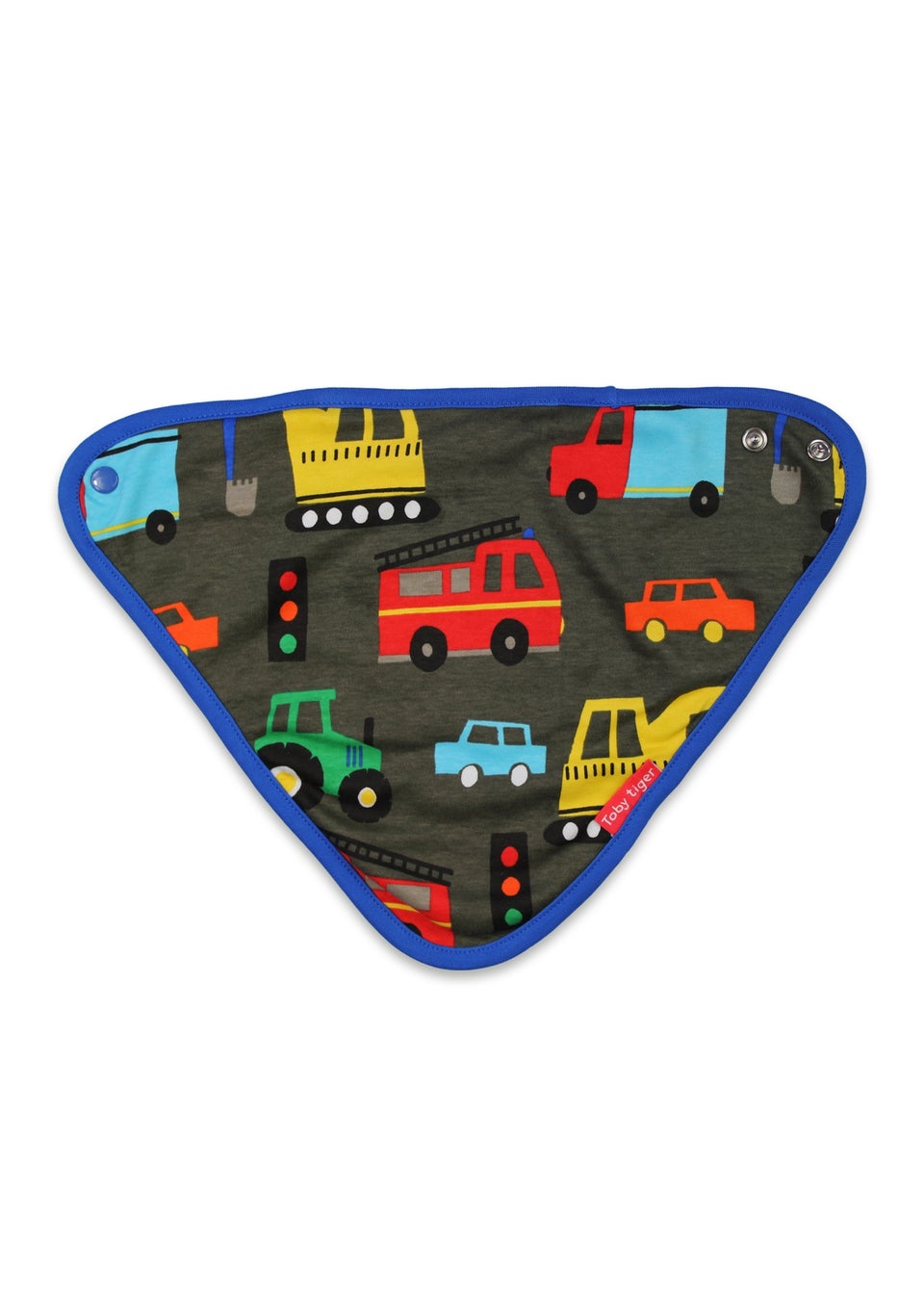 Toby Tiger Organic Multi Colour Transport Print Dribble Bib