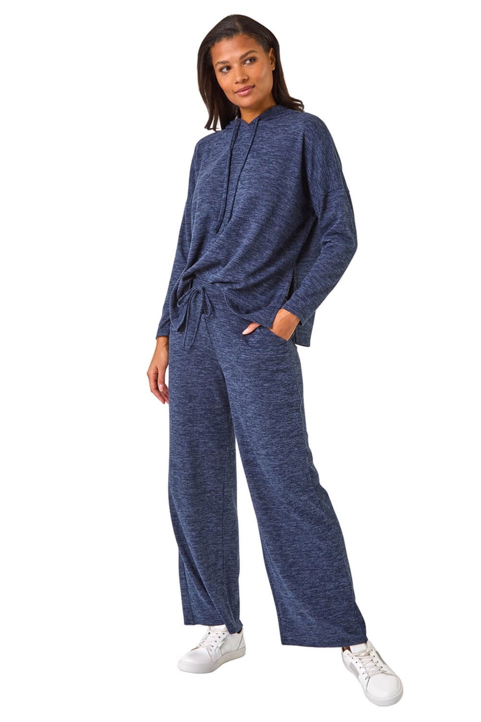Roman Navy Soft Touch Wide Leg Trousers