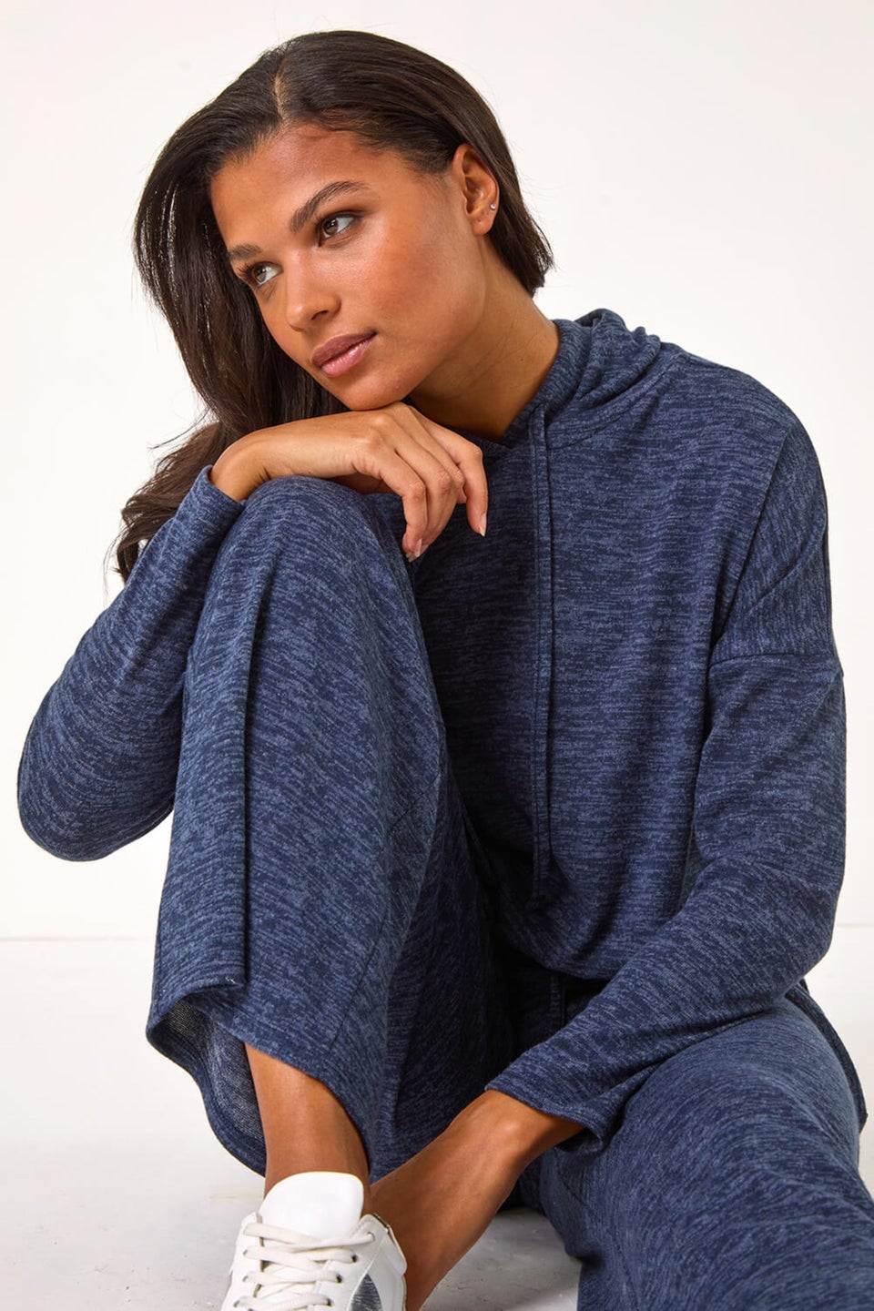 Roman Navy Soft Touch Wide Leg Trousers