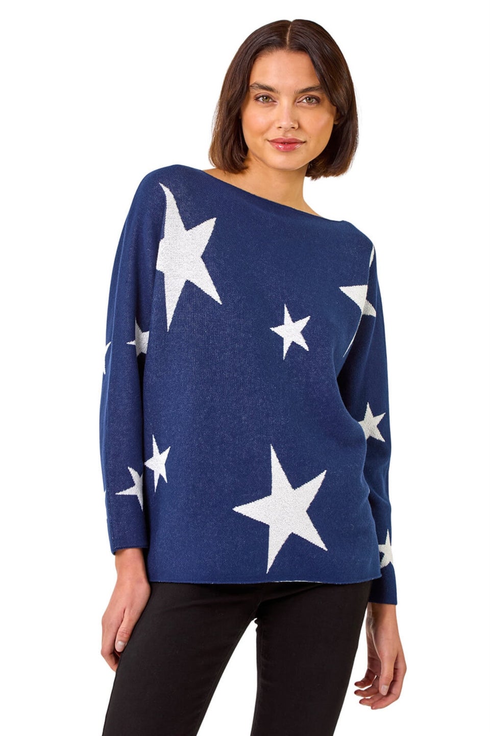 Roman Navy Star Jacquard Jumper