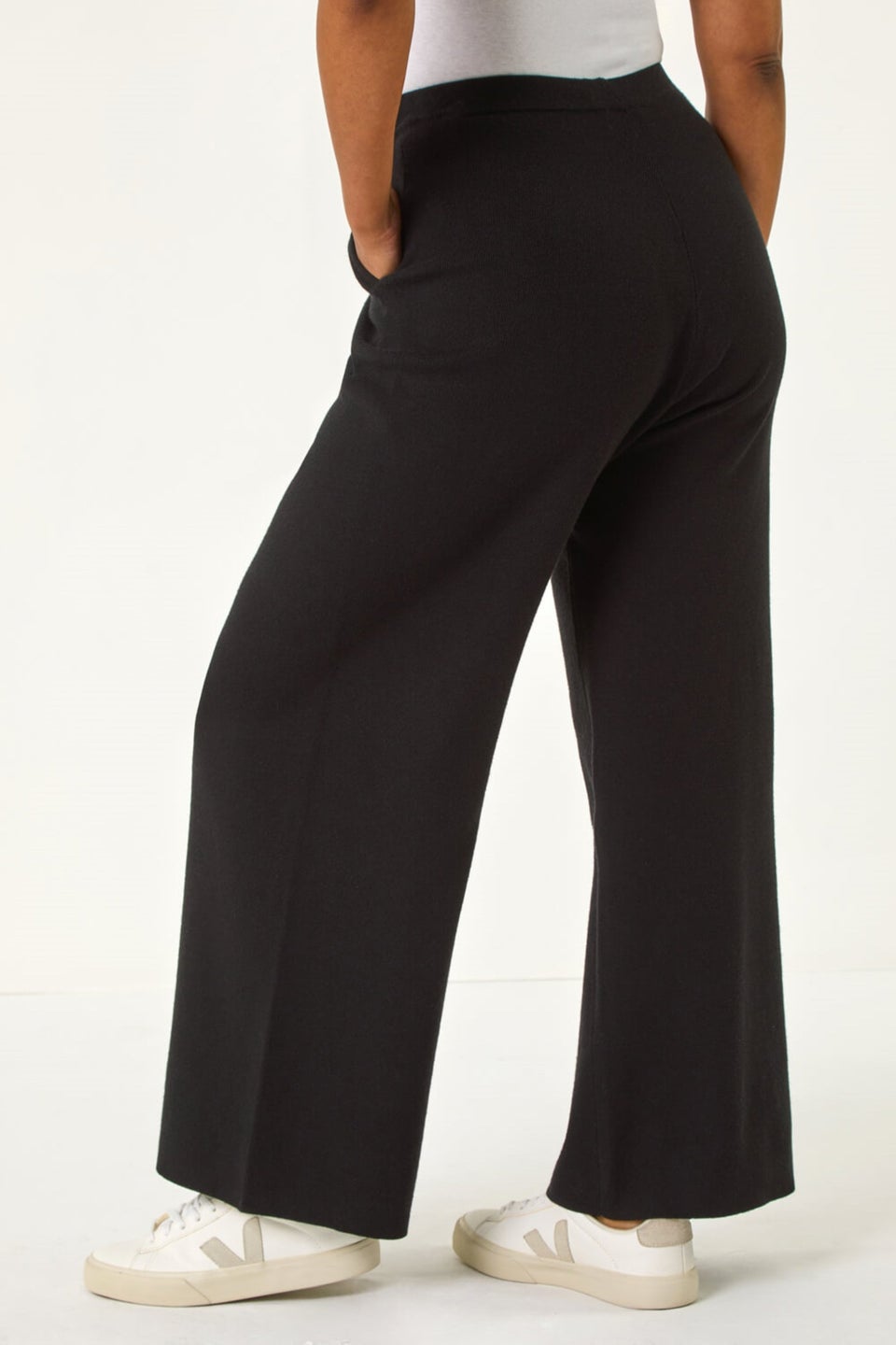 Roman Black Petite Knitted Trouser
