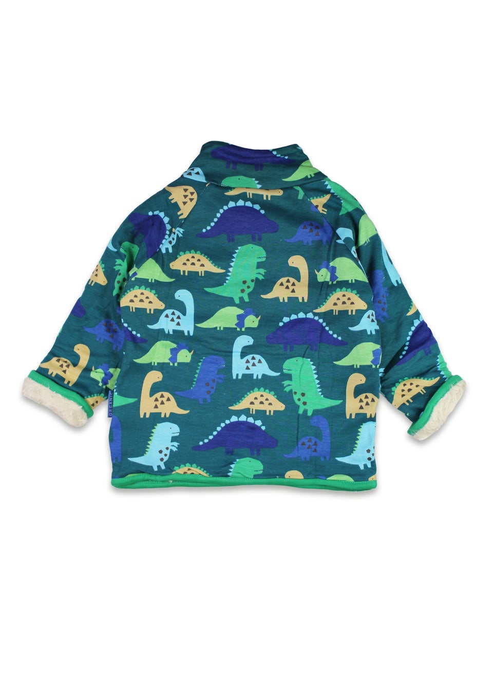 Toby Tiger Organic Green Tonal Dinosaur Print Fleece Sweatshirt (6 months - 6 years)