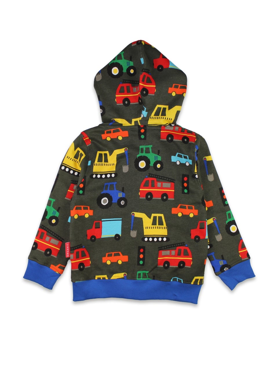 Toby Tiger Organic Multi Colour Transport Print Hoodie (6 months - 6 years)