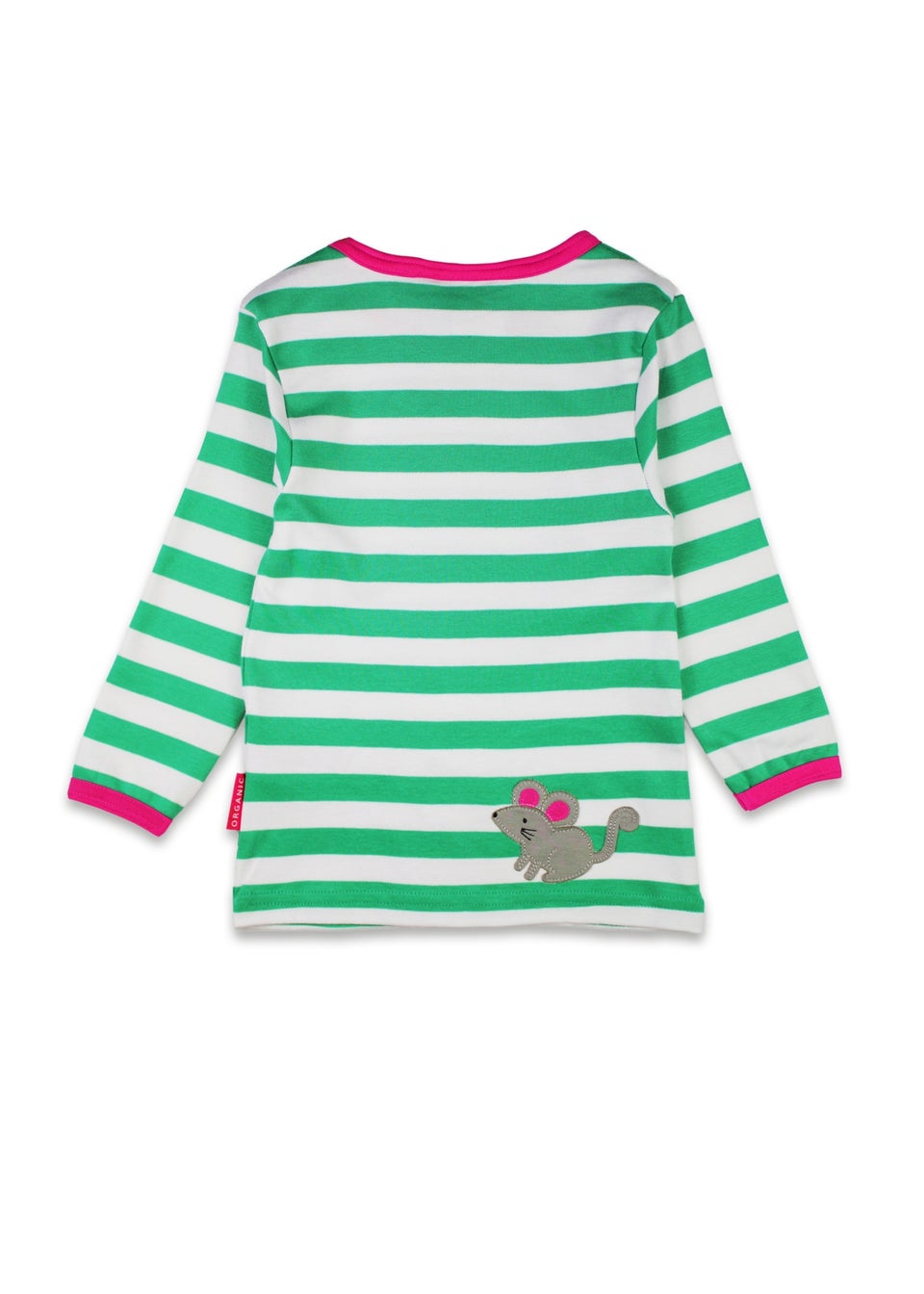 Toby Tiger Organic Green Kitten Applique Long-Sleeved T-Shirt (6 months - 8 years)