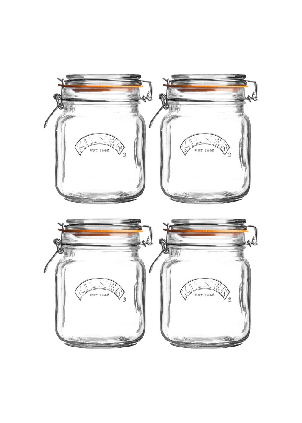 Kilner Clip Top Round Jar 4pc