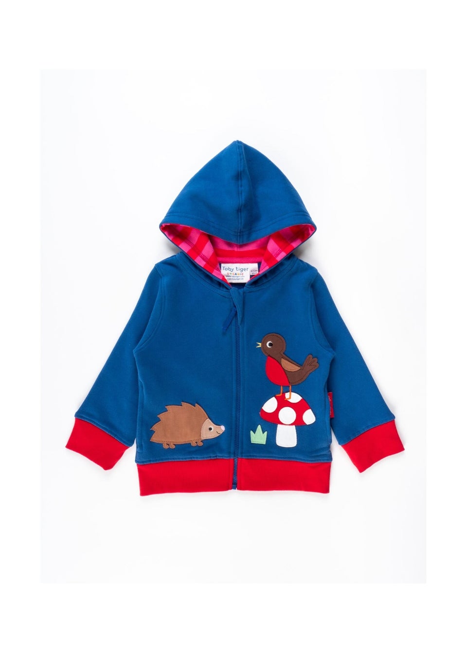 Toby Tiger Organic Multi Colour Floral Mushroom Applique Hoodie (6 months - 6 years)