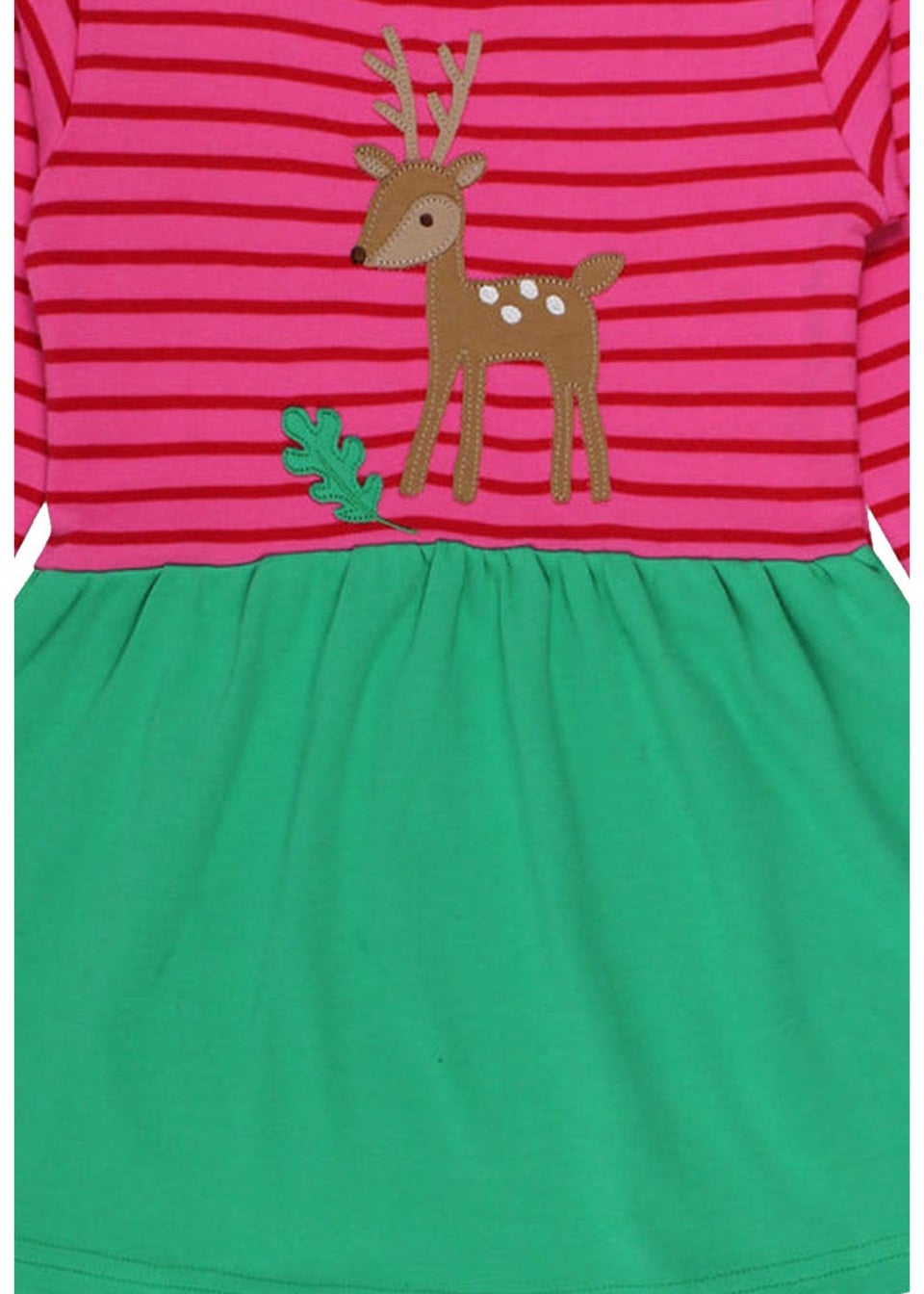 Toby Tiger Organic Pink Fawn Applique Twirl Dress (6 months - 6 years)