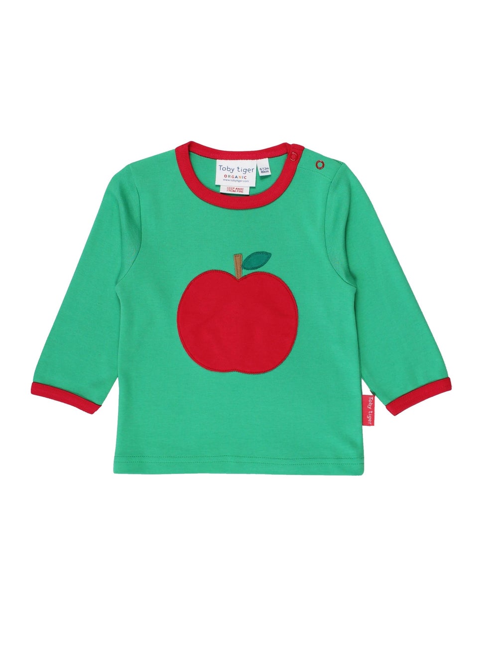 Toby Tiger Organic Green Apple Applique T-Shirt (3 months - 6 years)
