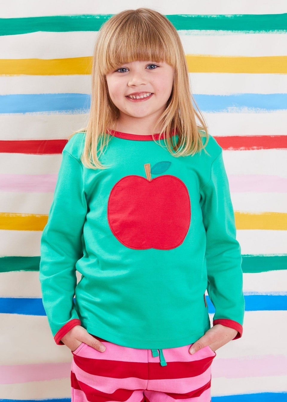 Toby Tiger Organic Green Apple Applique T-Shirt (3 months - 6 years)