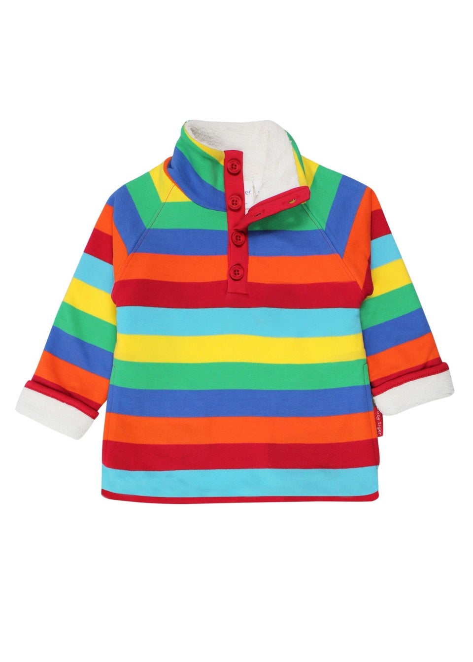 Toby Tiger Organic Multi Colour Stripe Cosy Fleece Sweatshirt (6 months - 6 years)