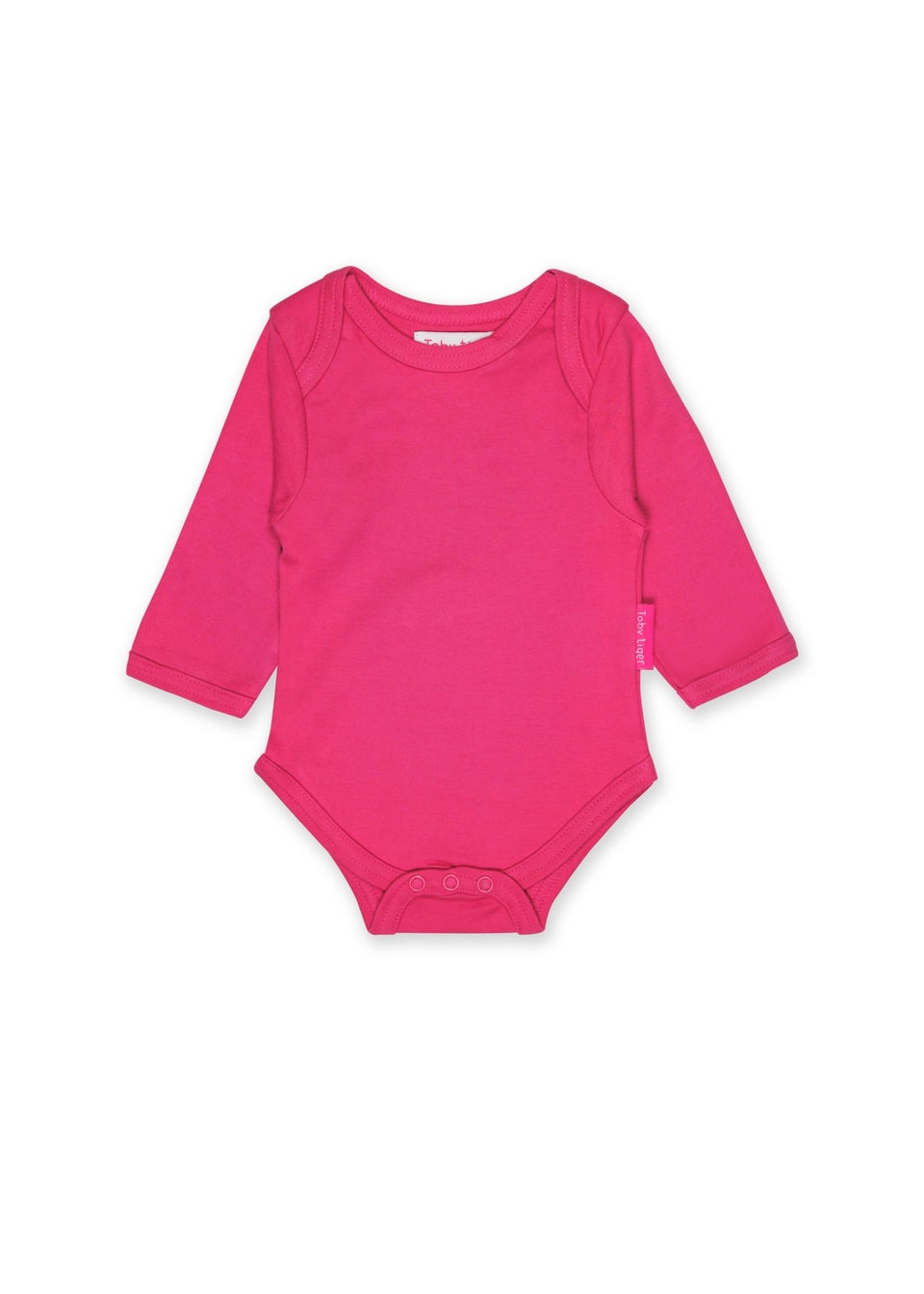 Toby Tiger Organic Pink Basic Long-Sleeved Baby Body (Newborn - 12 months)