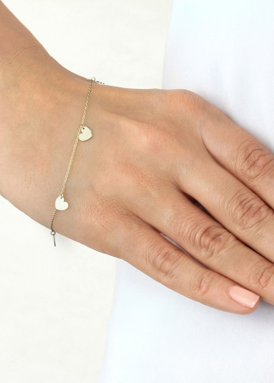 Golden Moments 9ct Yellow Gold 6mm x 6mm 5Heart Adjustable Bracelet
