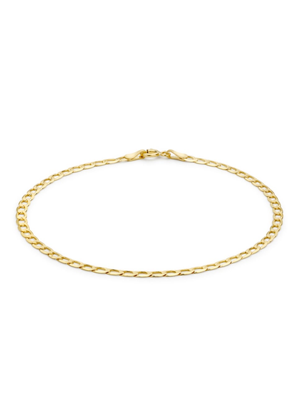 Golden Moments 9ct Yellow Gold 60 Diamond Cut Flat Curb Bracelet