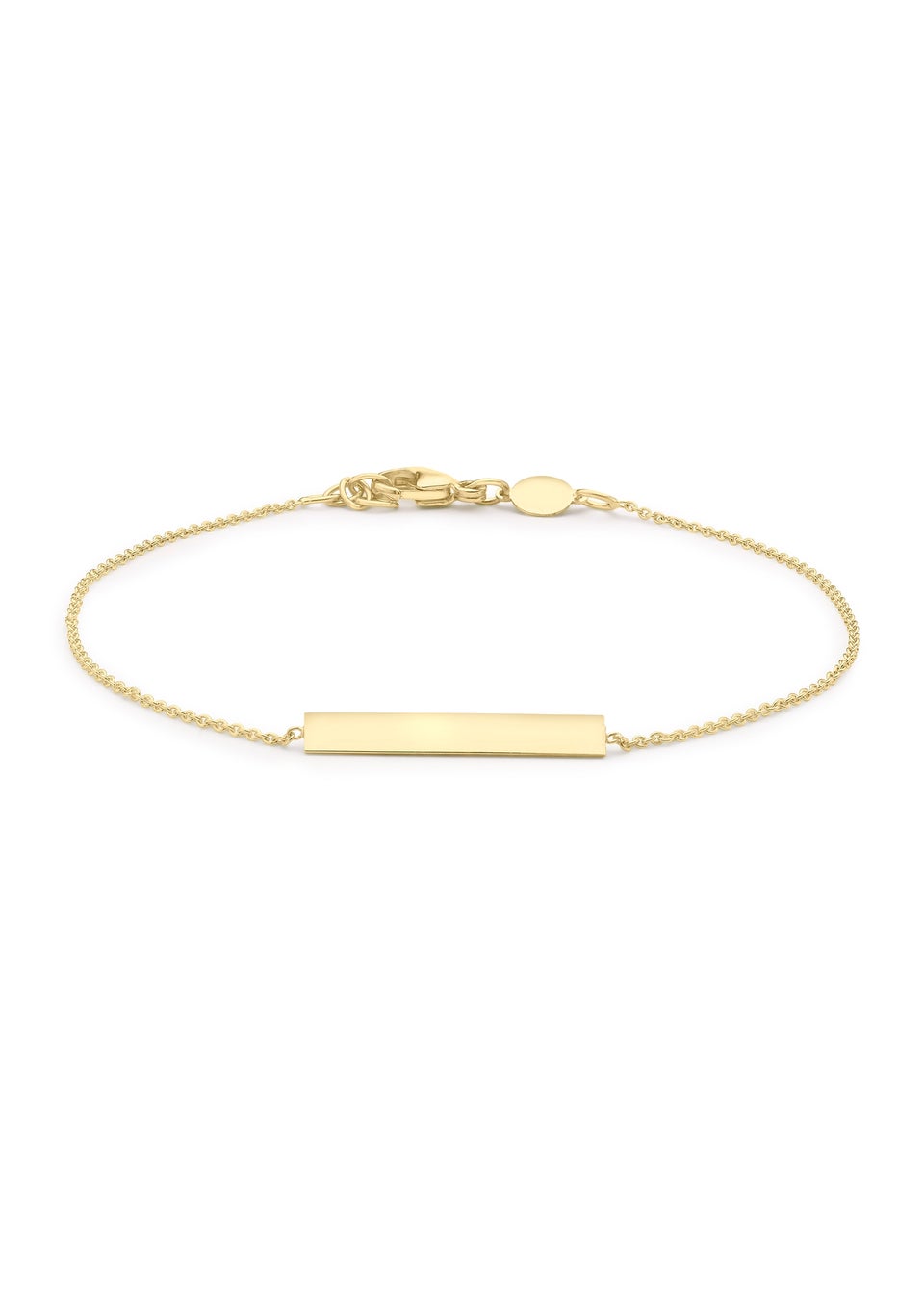 Golden Moments 9ct Yellow Gold 3mm x 20mm HorizontalBar Adjustable Bracelet